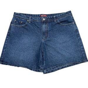 Faded Glory y2k denim shorts with brown stitching ladies size 16